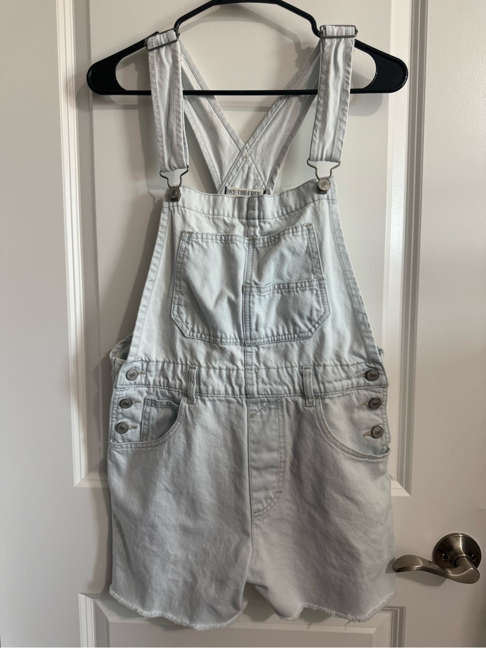 We The Free light wash denim overalls